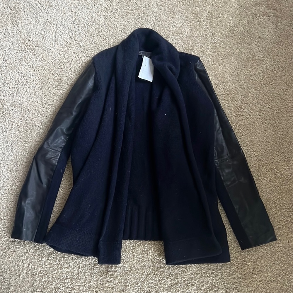 Vince Size S Cardigan with Leather